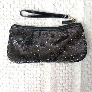 Black sequined wristlet/clutch